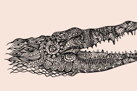 Гребнистый крокодил раскраска