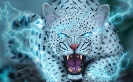 Леопард с голубыми глазами