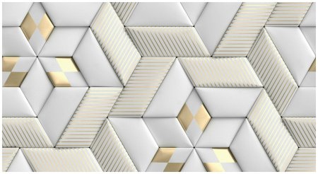 Плитка белая с золотыми ромбами