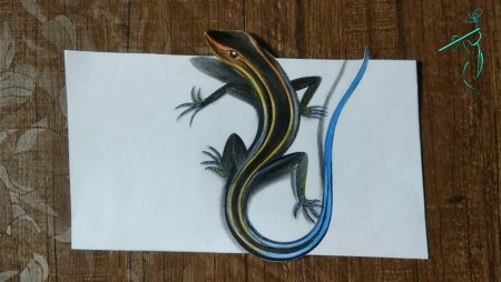 Рисование ящерицы сложно