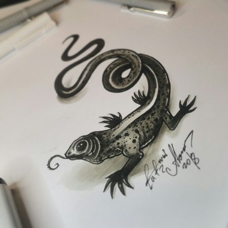 Тату ящерица эскизы