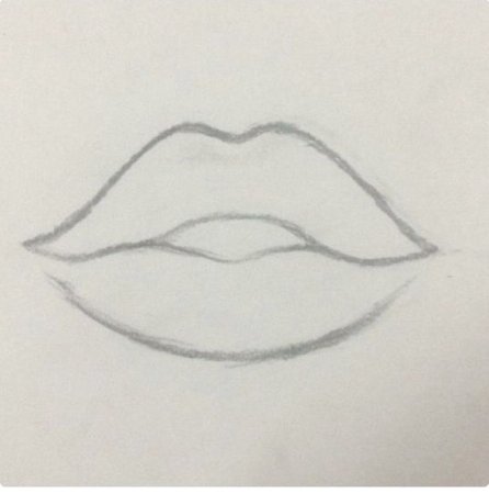 Губы для срисовки карандашом