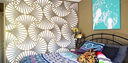 Узор на стене с помощью малярного скотча