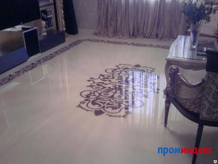 Полимерный пол в квартире с узором