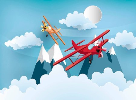 Самолет над облаками