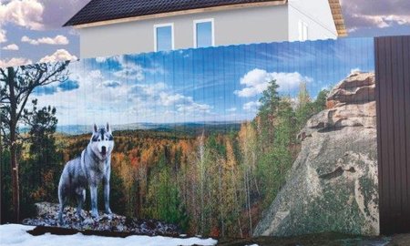 Забор из профлиста с фотопечатью