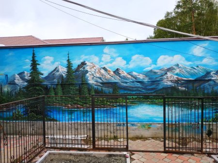 Роспись забора из профнастила