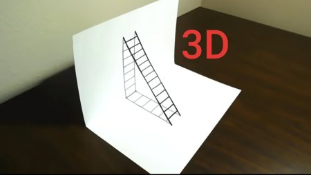 3д лестница карандашом