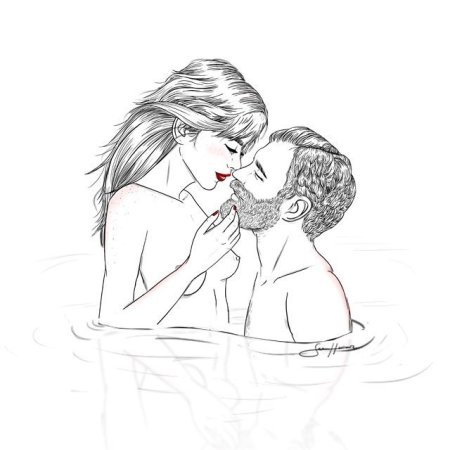Рисунок влюбленных карандашом