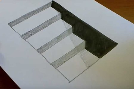 3д лестница на бумаге