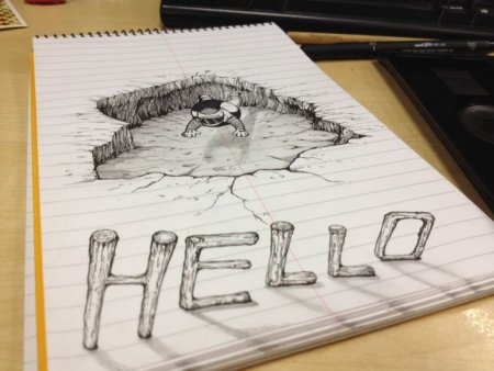 3д рисунки на бумаге