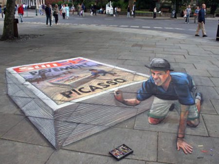 3д иллюзии на асфальте