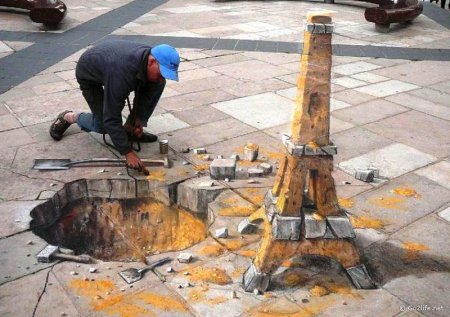 Оптические иллюзии 3d на асфальте