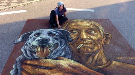 Стрит-арт на асфальте