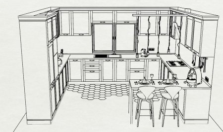3д проект кухни