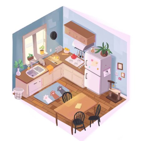 Эскиз интерьера кухни