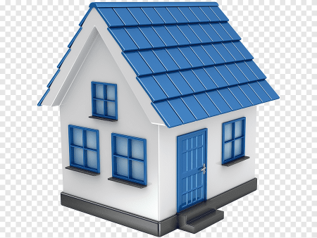 Домик с синей крышей для детей