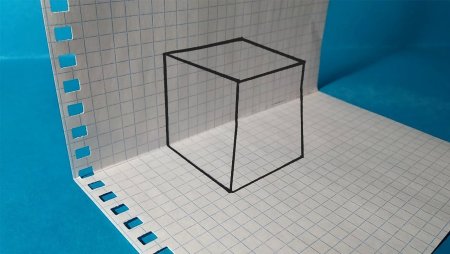 3д куб на бумаге