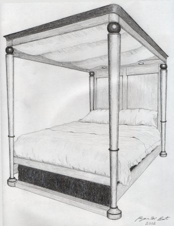 Кровать зарисовка