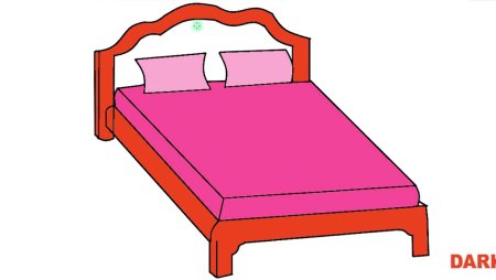 Кровать маленькая нарисовать