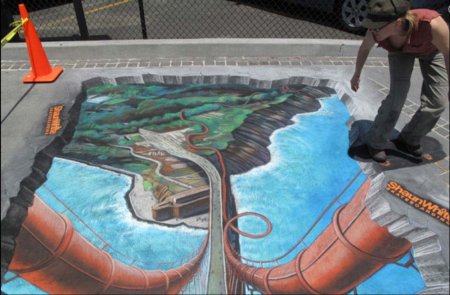 Три дэ рисунки на асфальте