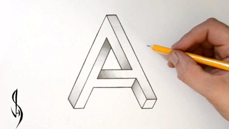 3д буквы карандашом