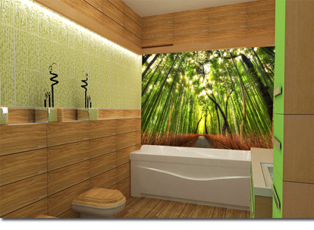 Стеклянное панно в ванную