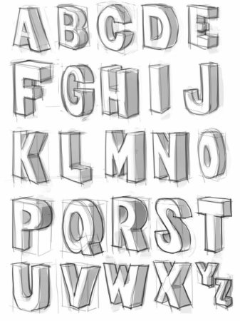 Красивый объемный шрифт