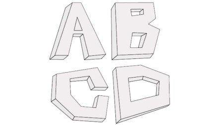 Рисование объемных букв