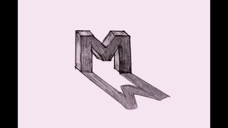 Объемные буквы с тенью