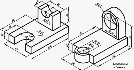 Опора чугун чертеж 3 вида