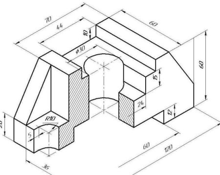 Ползун сталь в аксонометрии