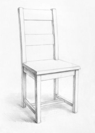 Стул со спинкой в перспективе