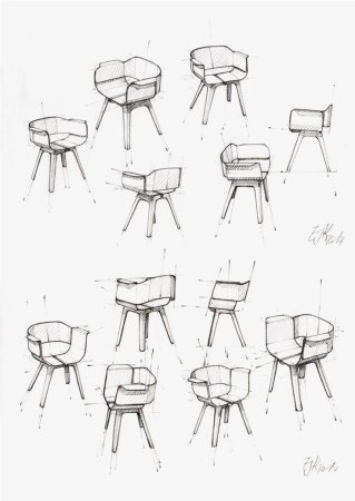 Эскизы стульев с набросками
