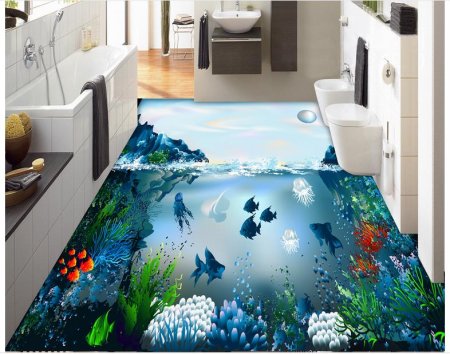 Заливной пол в ванной