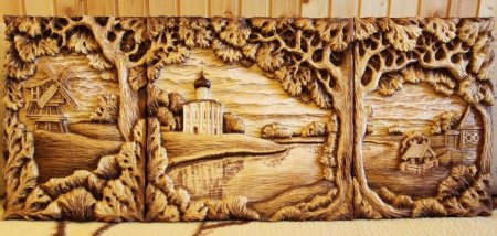 Резьба по дереву пейзажи