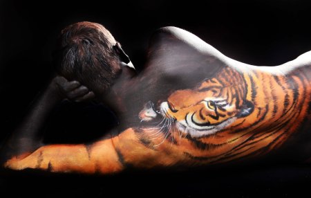 Боди арт тигр