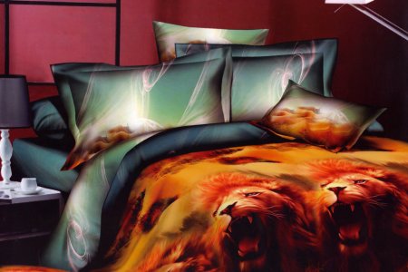 Постельное белье 5д сатин гепард