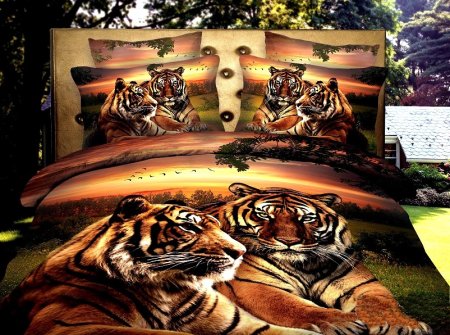 КПБ 2сп сатин 3d львиная семья