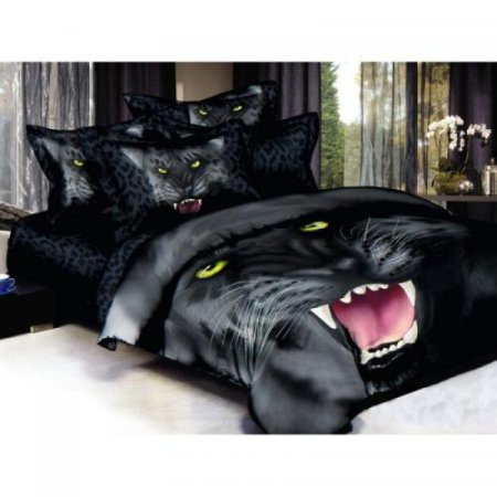 5 Д постельное белье с черной пантерой