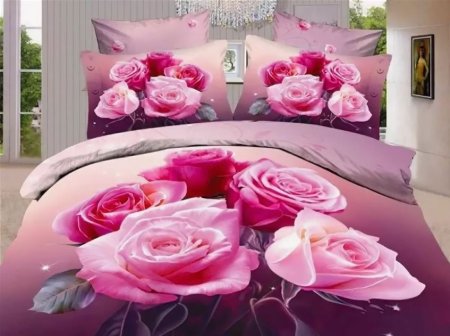Постельное белье из сатина 3d "букет пионов"