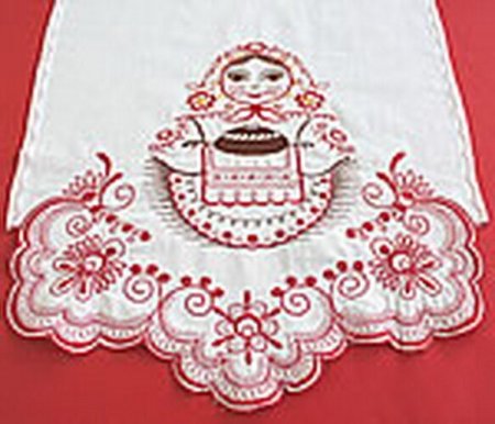 Льняной рушник с караваем