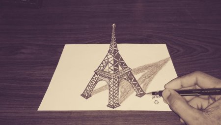 Эйфелева башня 3d рисунок