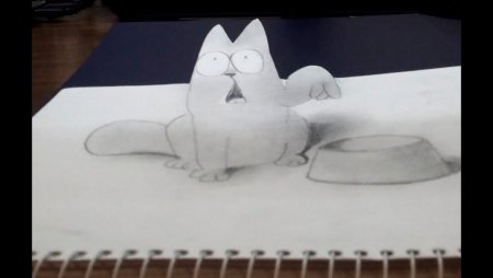 Объемный рисунок кота