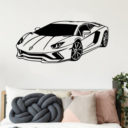 Спортивный автомобиль на стене рисунок