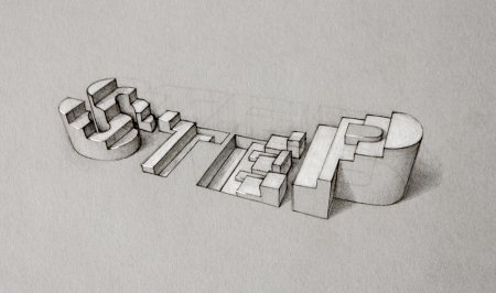 Объёмные надписи карандашом