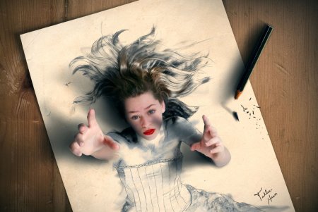 Объёмный рисунок на бумаге