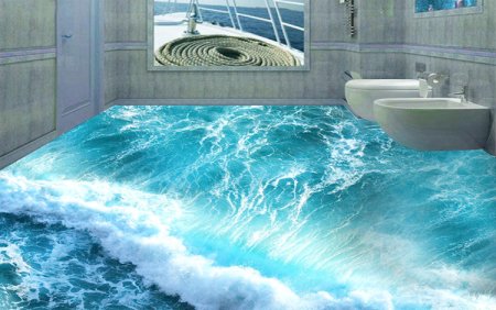 3д пол в ванную мрамор