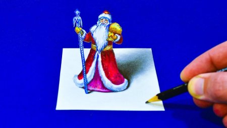 3 Д рисунок на новый год