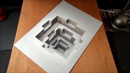 3д рисунки на бумаге